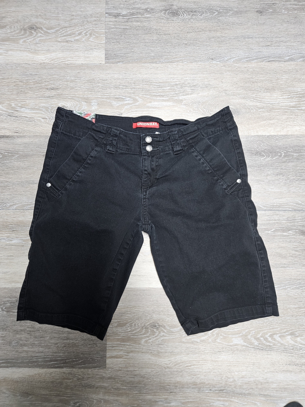 UNIONBAY Black Women's Bermuda Shorts with Front Pockets